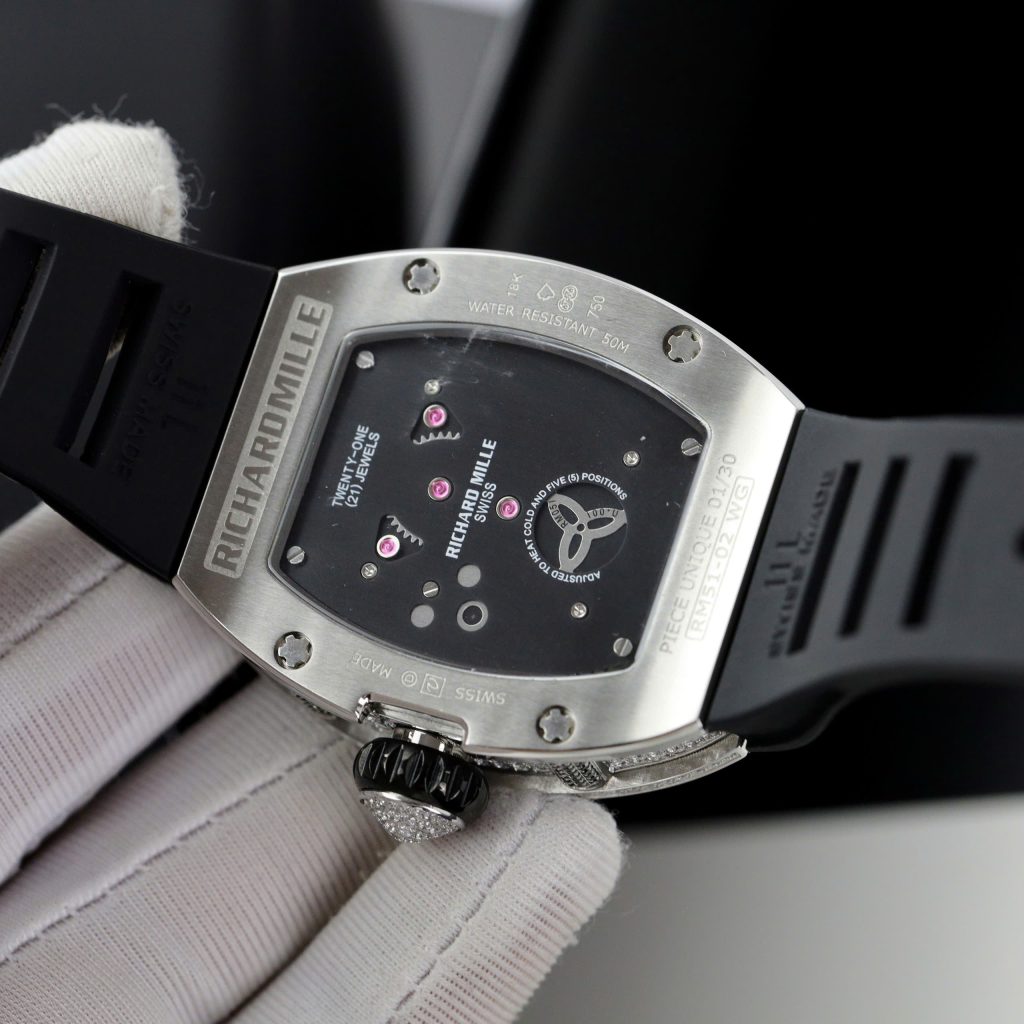 Đồng Hồ Richard Mille RM51-02 Đính Đá Baguette Su Màu Đen 40mm (1)