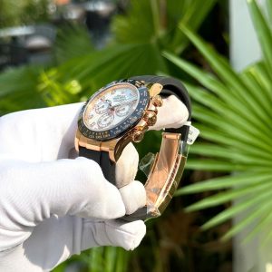 Đồng Hồ Rolex Daytona 116518LN Phủ Vàng Mặt Số Xà Cừ Đính Moissanite 40mm (2)