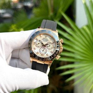 Đồng Hồ Rolex Daytona 116518LN Phủ Vàng Mặt Số Xà Cừ Đính Moissanite 40mm (2)