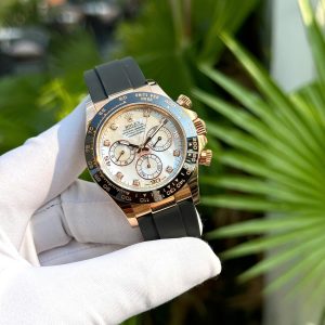Đồng Hồ Rolex Daytona 116518LN Phủ Vàng Mặt Số Xà Cừ Đính Moissanite 40mm (2)