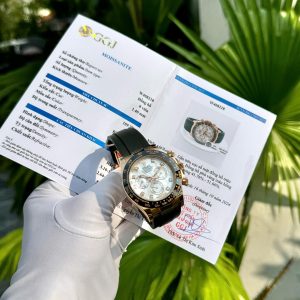 Đồng Hồ Rolex Daytona 116518LN Phủ Vàng Mặt Số Xà Cừ Đính Moissanite 40mm (2)