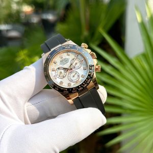 Đồng Hồ Rolex Daytona 116518LN Phủ Vàng Mặt Số Xà Cừ Đính Moissanite 40mm (2)