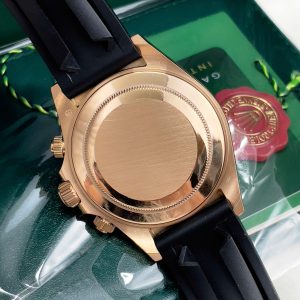 Đồng Hồ Rolex Nam Đính Đá Mặt Số Màu Chocolate Dây Cao Su Fake Nhật 40mm (2)