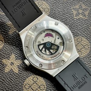 Đồng Hồ Hublot Automatic Nam Mặt Xanh Blue Vỏ Nhám Fake Máy Nhật 42mm (1)