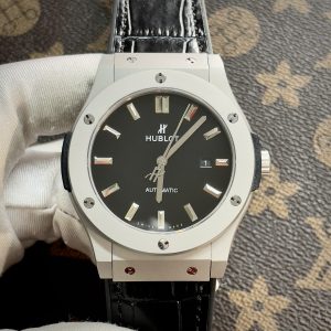 Đồng Hồ Hublot Automatic Nam Màu Đen Vỏ Nhám Fake Máy Cơ Nhật 42mm (1)