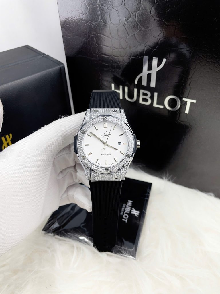 Đồng Hồ Hublot Automatic Nam Máy Cơ Nhật Đính Đá Mặt Số Trắng 42mm (5)