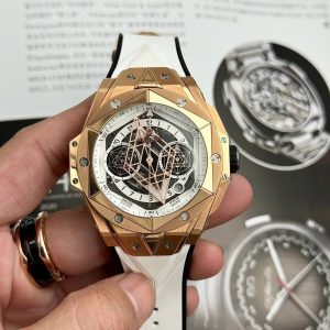 Đồng Hồ Hublot Big Bang Sang Bleu II King Gold Chế Tác Dây Trắng Xưởng BBF 45mm