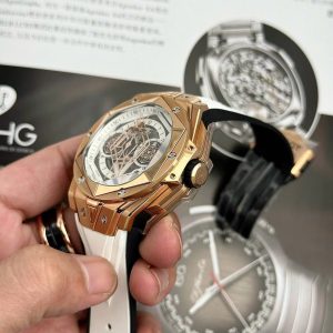 Đồng Hồ Hublot Big Bang Sang Bleu II King Gold Chế Tác Dây Trắng Xưởng BBF 45mm