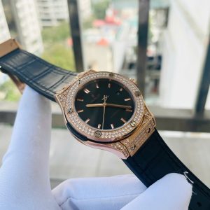 Đồng Hồ Hublot Nam Đính Đá Dây Cao Su Fake Máy Cơ Nhật 38-42mm (1)