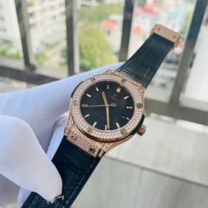 Đồng Hồ Hublot Nam Đính Đá Dây Cao Su Fake Máy Cơ Nhật 38-42mm (1)