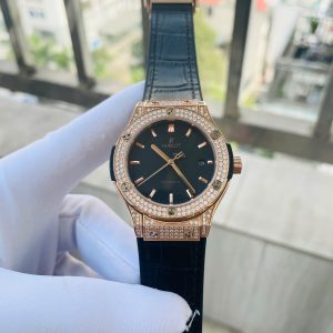 Đồng Hồ Hublot Nam Đính Đá Dây Cao Su Fake Máy Cơ Nhật 38-42mm (1)