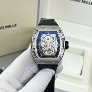 Đồng Hồ Nam Richard Mille RM052 Fake Cao Cấp Họa Tiết Đầu Lâu 42mm