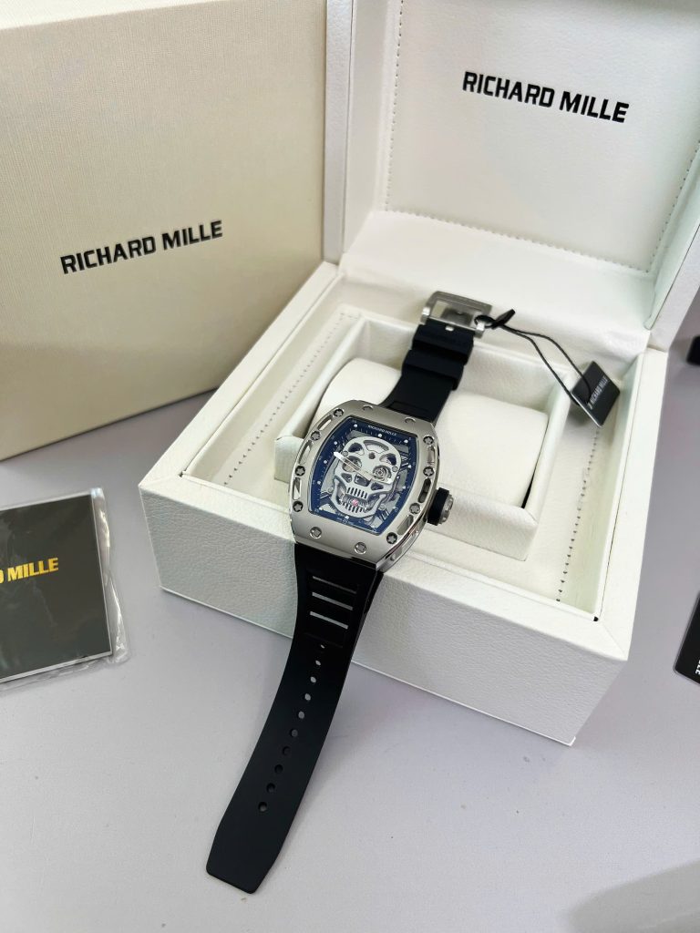 Đồng Hồ Nam Richard Mille RM052 Fake Cao Cấp Họa Tiết Đầu Lâu 42mm