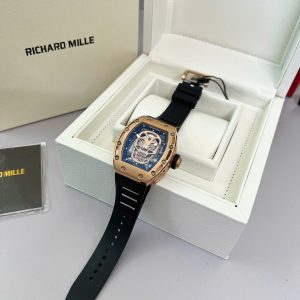Đồng Hồ Nam Richard Mille RM052 Vàng Hồng Super Fake Họa Tiết Đầu Lâu 42mm (9)
