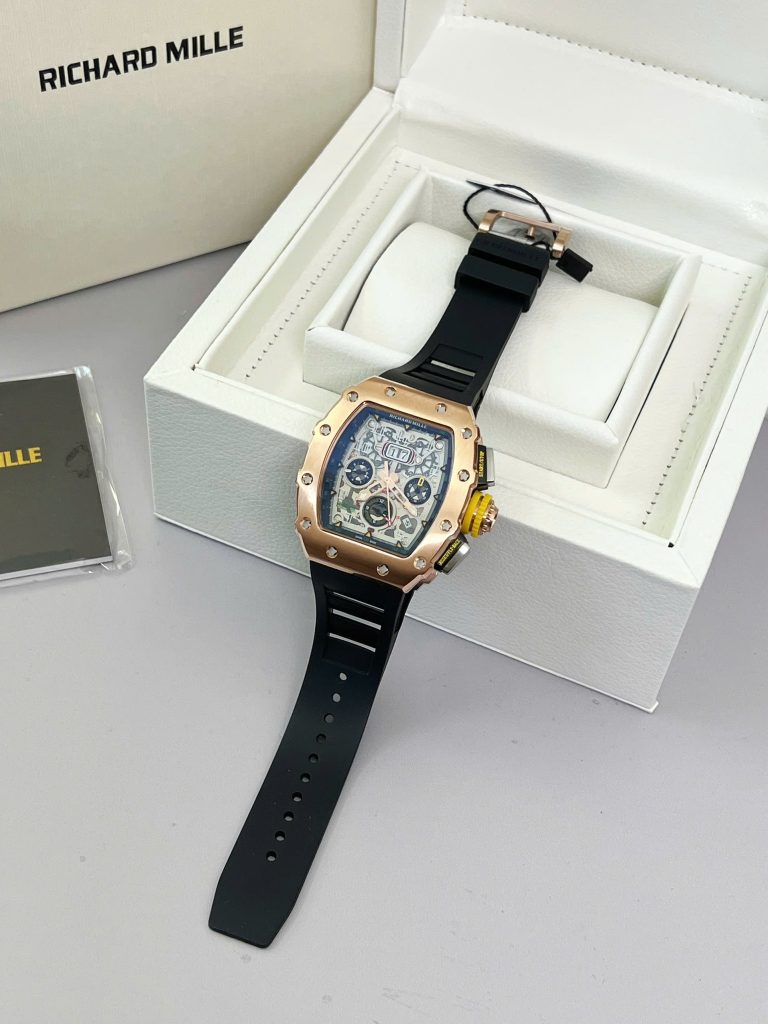 Đồng Hồ Nam Richard Mille RM11-03 Nam Dây Cao Su Màu Đen Fake Cao Cấp 45mm (7)