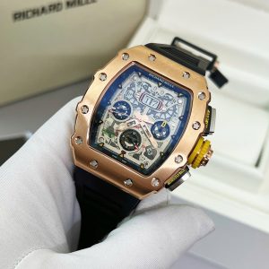 Đồng Hồ Nam Richard Mille RM11-03 Nam Dây Cao Su Màu Đen Fake Cao Cấp 45mm (7)