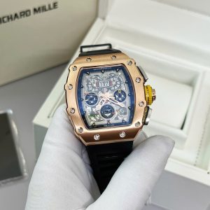 Đồng Hồ Nam Richard Mille RM11-03 Nam Dây Cao Su Màu Đen Fake Cao Cấp 45mm (7)