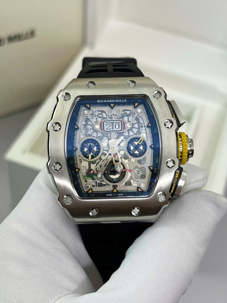 Đồng Hồ Nam Richard Mille RM11-03 Super Fake Dây Cao Su Màu Đen 45mm (2)