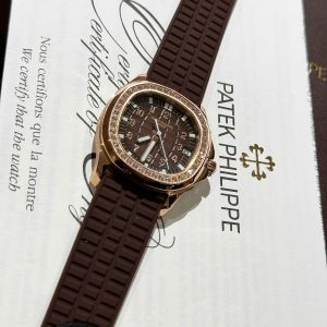Đồng Hồ Nữ Patek Philippe Aquanaut 5067 Đính Đá Máy Cơ Màu Nâu 35 (1)
