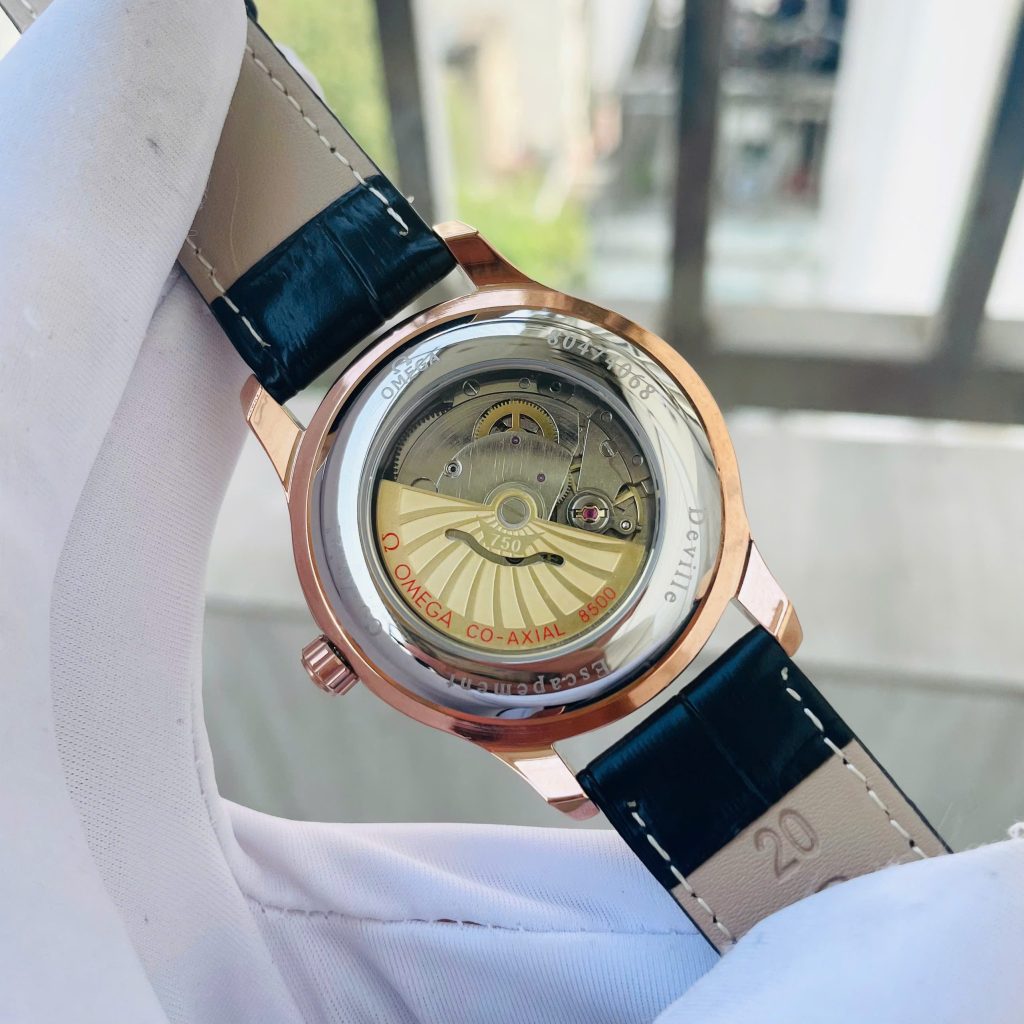 Đồng Hồ Omega De Ville Fake Cao Cấp Nam Dây Da Màu Đen 40mm (6)