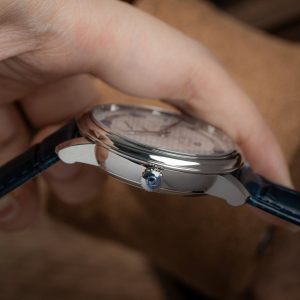 Đồng Hồ Omega De Ville Prestige Power Reserve Replica Dây Da Màu Xanh (9)