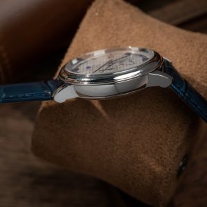 Đồng Hồ Omega De Ville Prestige Power Reserve Replica Dây Da Màu Xanh (9)