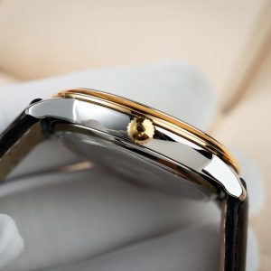 Đồng Hồ Omega De Ville Prestige Replica Cao Cấp Mặt Vàng Dây Da 39 (9)