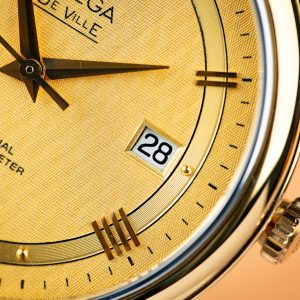 Đồng Hồ Omega De Ville Prestige Replica Cao Cấp Mặt Vàng Dây Da 39 (9)