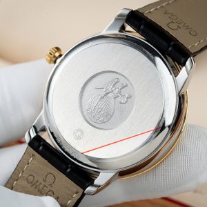 Đồng Hồ Omega De Ville Prestige Replica Cao Cấp Mặt Vàng Dây Da 39 (9)