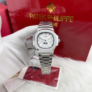 Đồng Hồ Patek Philippe Automatic Nhật Fake Cao Cấp Mặt Trắng Nautilus 5740 40mm (1)