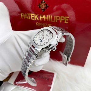 Đồng Hồ Patek Philippe Automatic Nhật Fake Cao Cấp Mặt Trắng Nautilus 5740 40mm (1)