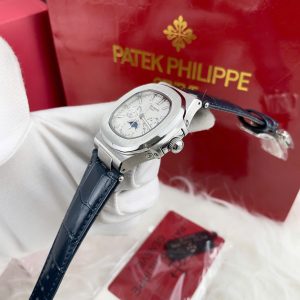 Đồng Hồ Patek Philippe Fake Máy Nhật Nam Đính Đá Mặt Số Trắng 40mm (1)