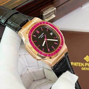 Đồng Hồ Patek Philippe Nautilus 5723 Fake Máy Cơ Nhật Dây Da Màu Đen 40mm (1)