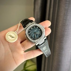 Đồng Hồ Patek Philippe Nautilus 5724G Đính Đá Moissanite Hong Kong Xưởng PPF 40mm (2)