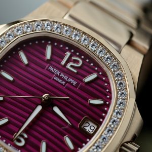 Đồng Hồ Patek Philippe Nautilus 7118 Nữ Đính Đá Dây Kim Loại Mặt Số Tím 35 (1)