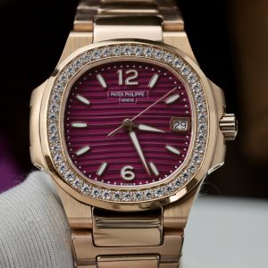 Đồng Hồ Patek Philippe Nautilus 7118 Nữ Đính Đá Dây Kim Loại Mặt Số Tím 35 (1)