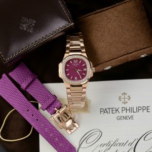 Đồng Hồ Patek Philippe Nautilus 7118 Nữ Đính Đá Dây Kim Loại Mặt Số Tím 35 (1)