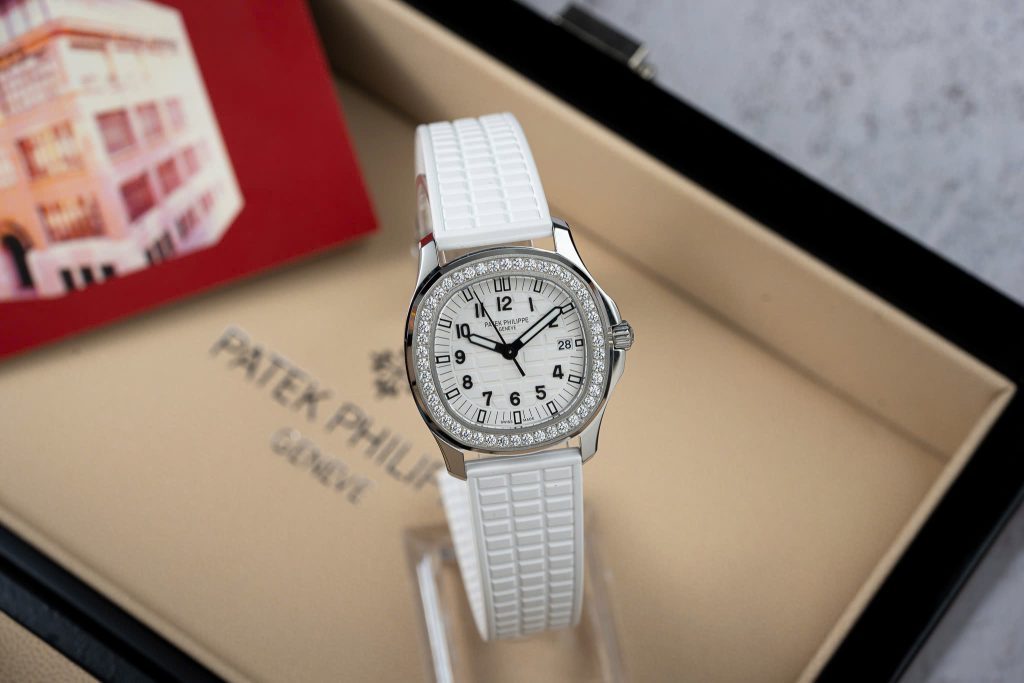 Đồng Hồ Patek Philippe Nữ Dây Cao Su Màu Trắng Aquanaut 5067 Xưởng PPF 35 (9)