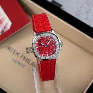 Đồng Hồ Patek Philippe Nữ Đính Đá Màu Đỏ Aquanaut 5067 Xưởng PPF 35 (9)