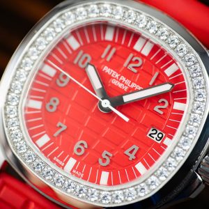 Đồng Hồ Patek Philippe Nữ Đính Đá Màu Đỏ Aquanaut 5067 Xưởng PPF 35 (9)