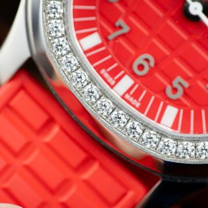 Đồng Hồ Patek Philippe Nữ Đính Đá Màu Đỏ Aquanaut 5067 Xưởng PPF 35 (9)