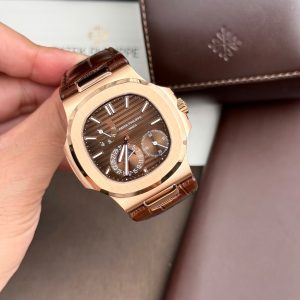 Đồng Hồ Patek Philippe Rep 11 Nautilus 5712 Mặt Số Nâu Dây Da GRF 40mm (1)