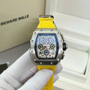 Đồng Hồ Richard Mille RM11-03 Fake Cao Cấp Dây Cao Su Màu Vàng 45mm (1)