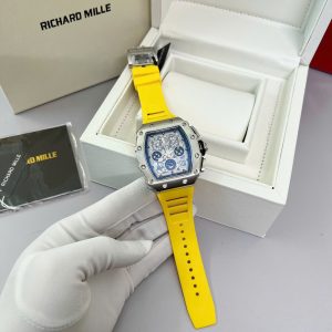 Đồng Hồ Richard Mille RM11-03 Fake Cao Cấp Dây Cao Su Màu Vàng 45mm (1)