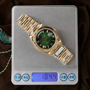 Đồng Hồ Rolex Chế Tác Day-Date 228236 Mặt Xanh Green Ombré Xưởng QF 185 Grams 40mm (2)