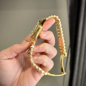 Đồng Hồ Rolex Chế Tác Phủ Vàng Thật Day-Date 128238-0130 Mặt Xanh Lá QF 40mm (8)