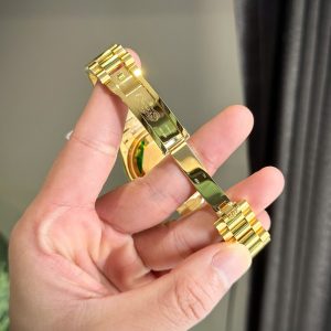 Đồng Hồ Rolex Chế Tác Phủ Vàng Thật Day-Date 128238-0130 Mặt Xanh Lá QF 40mm (8)
