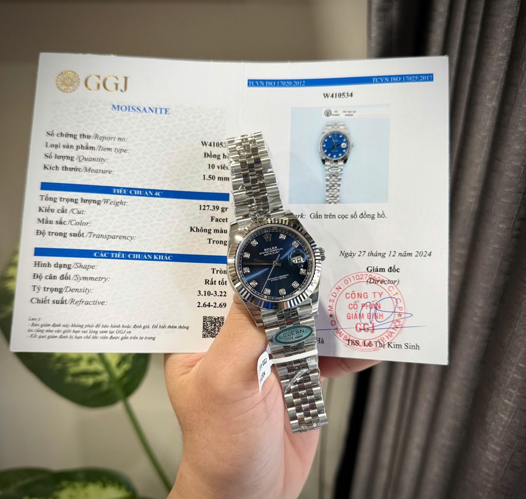 Đồng Hồ Rolex DateJust 126334 Chế Tác Cọc Số Đá Moissanite Xưởng Clean 41mm (5)