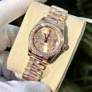 Đồng Hồ Rolex DateJust 279135RBR Phủ Vàng Hồng 18K Đính Đá Moissanite 28mm (3)