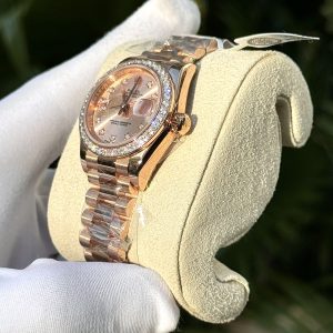 Đồng Hồ Rolex DateJust 279135RBR Phủ Vàng Hồng 18K Đính Đá Moissanite 28mm (3)